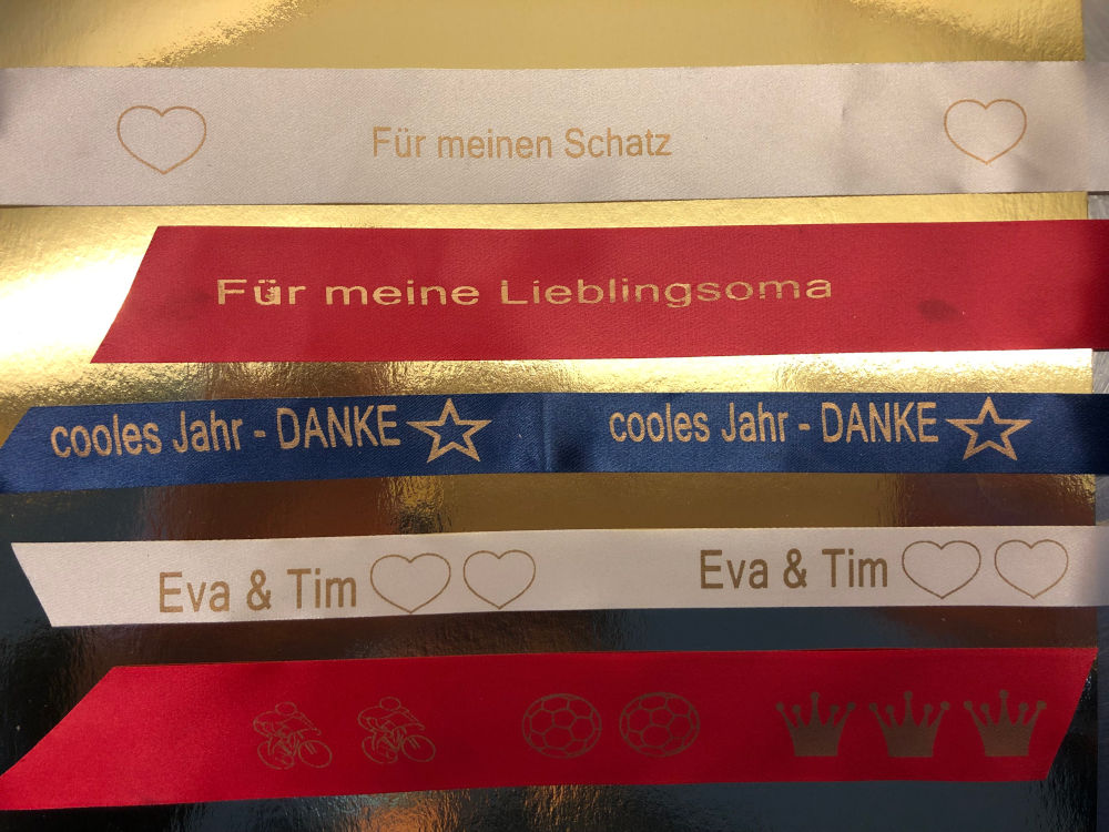 Individuelles Schleifenband mit eigenem Druck